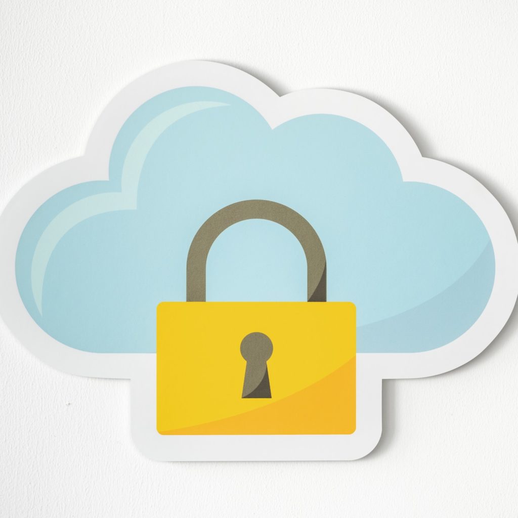 Cloud security icon technology symbol