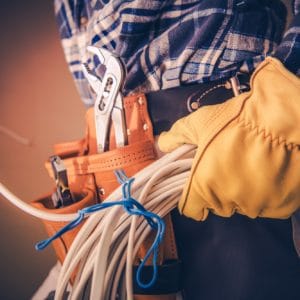 Electrician with Electric Cable